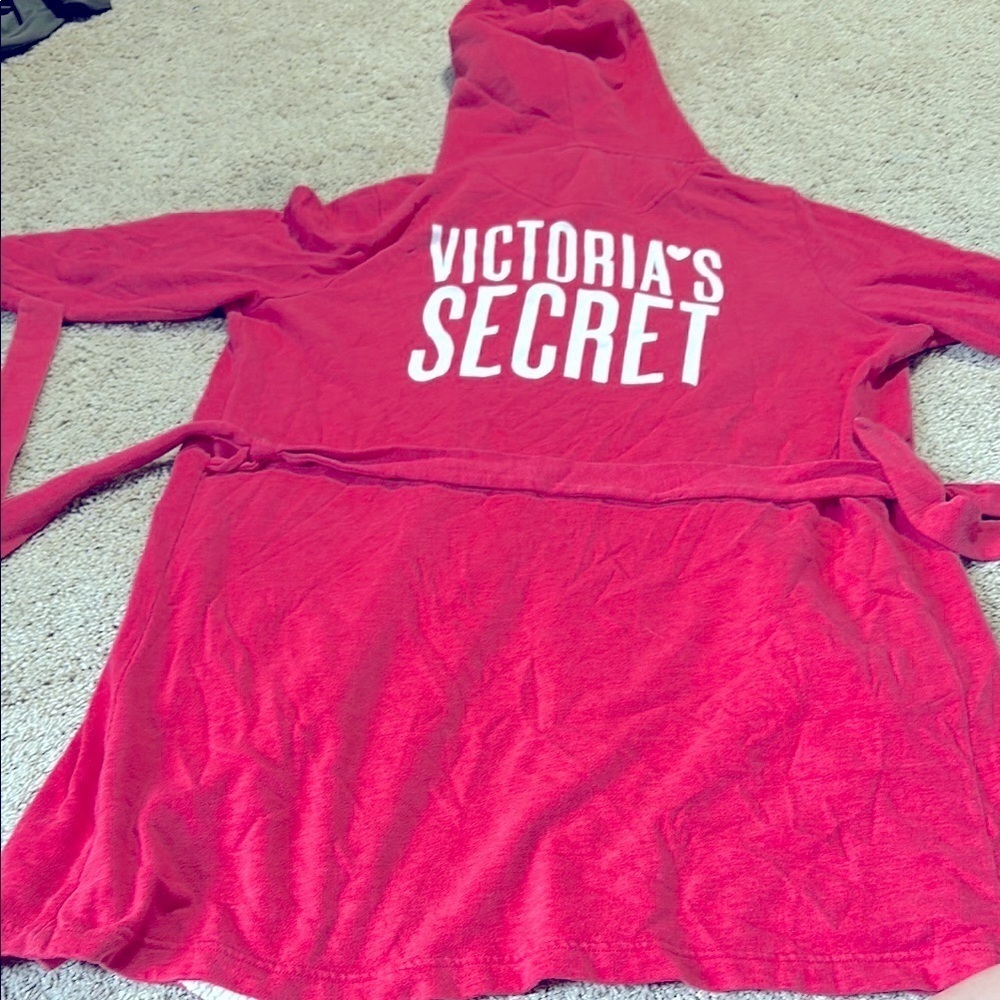 Victoria Secret Robe Size XS/S Hooded Sherpa Pockets